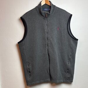 Polo Ralph Lauren Men's Gray Full-Zip Sweater Vest XXL Classic Preppy Layering